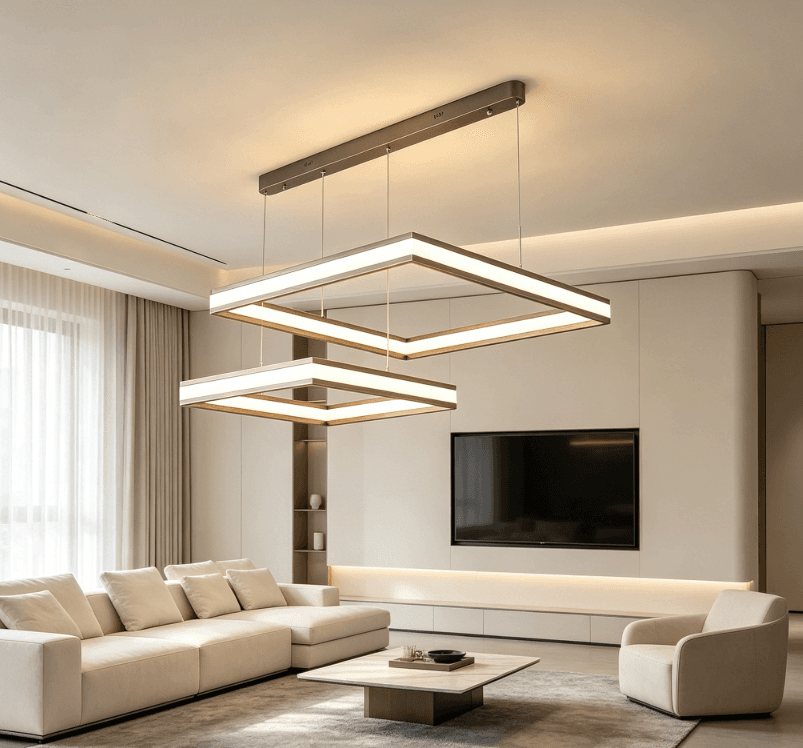 Modern Double Square LED Pendant Light